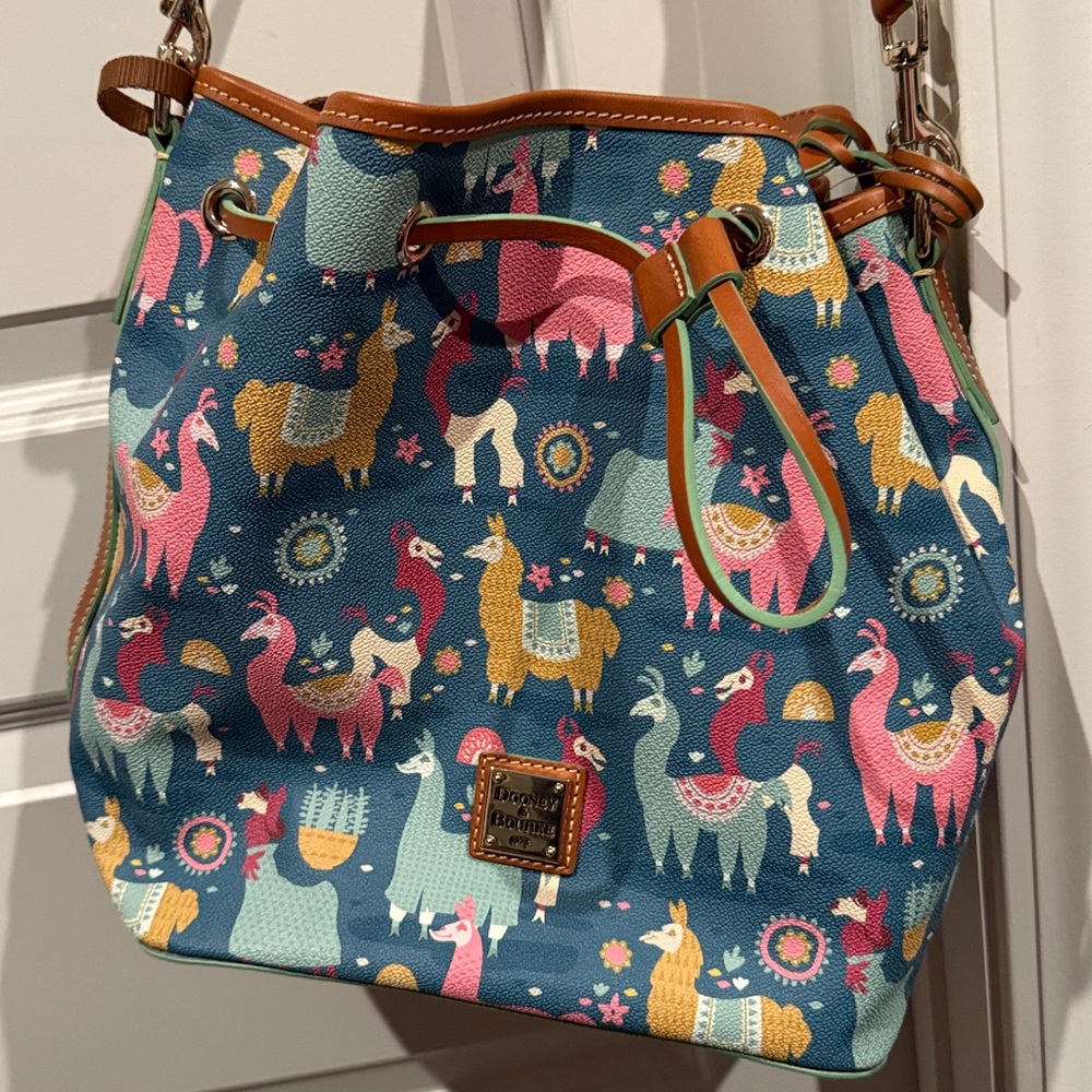 Disney Blue and Pink Llama Print Shoulder Bag NEW without tags. - Picture 2 of 2